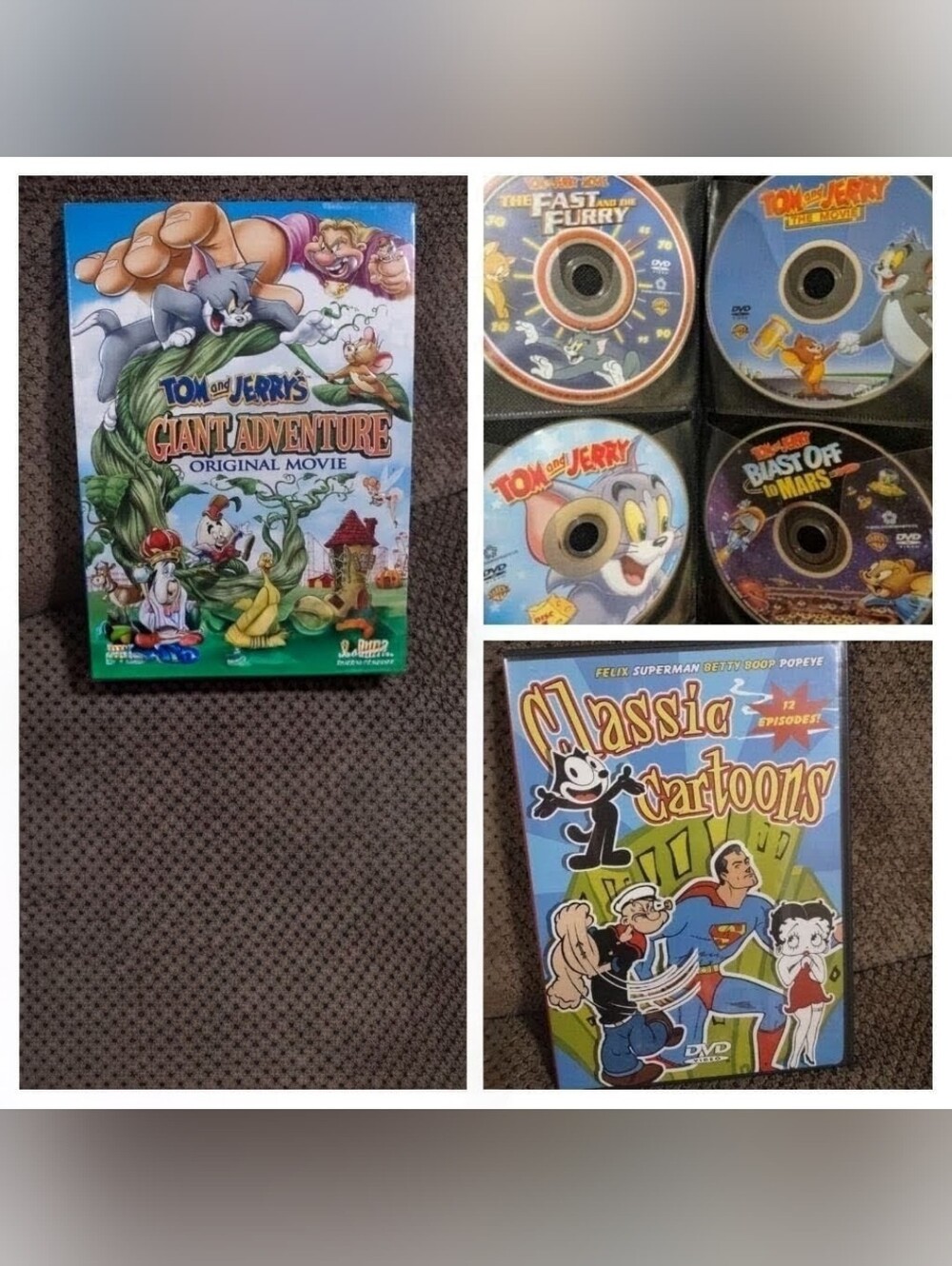 Tom & Jerry DVDs + Classic Cartoons 12 Episodes Adventure Bundle, 6-disc Set